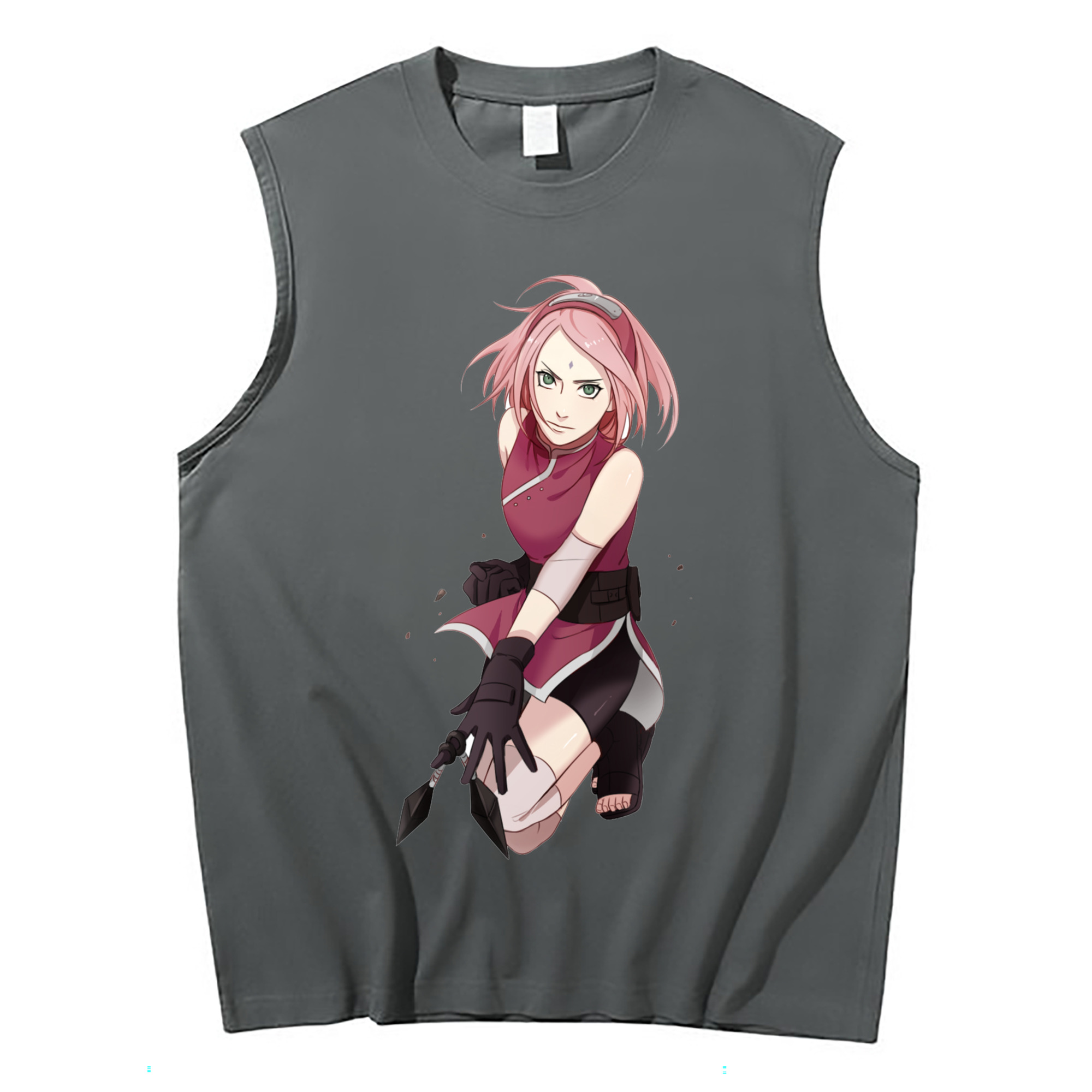 （画像用） NARUTO -ナルト- 春野サクラ Haruno Sakura コットン100％タンクトップ（フロントプリント）